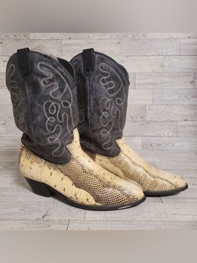 Vintage Acme Western Exotic Snakeskin Leather Rodeo Cowboy Boots Women’s 7.5